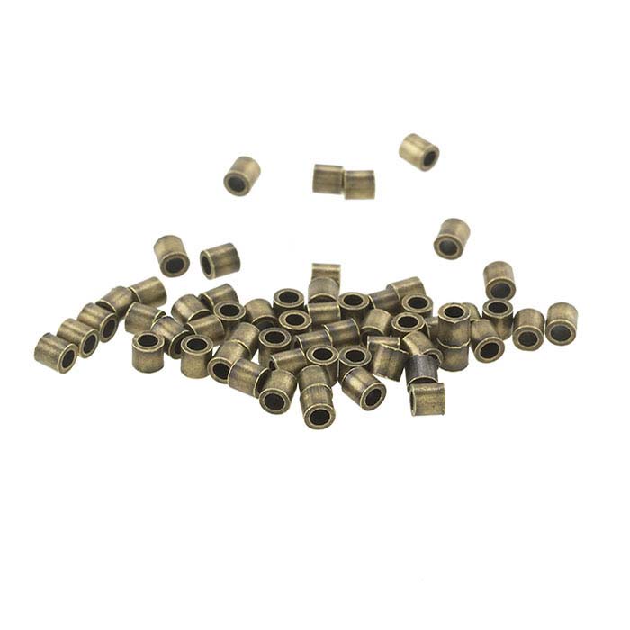 Copper Antique BrassPlated 2mm Tube Crimp Bead