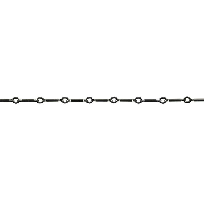 Steel Gunmetal-Finish 1mm Bar and Link Chain, 20-ft. Spool
