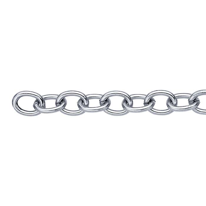 Stainless Steel 7mm Oval Cable Chain, 20-ft. Spool