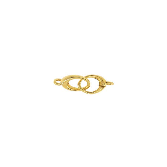 14K Yellow Gold Oval Push Clasps