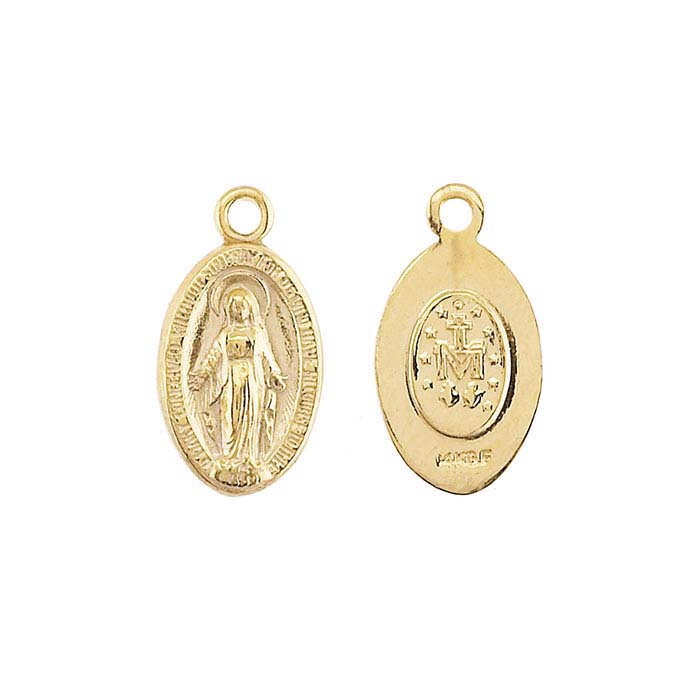 14/40 Yellow Gold-Filled Miraculous Medal Pendant with Loop