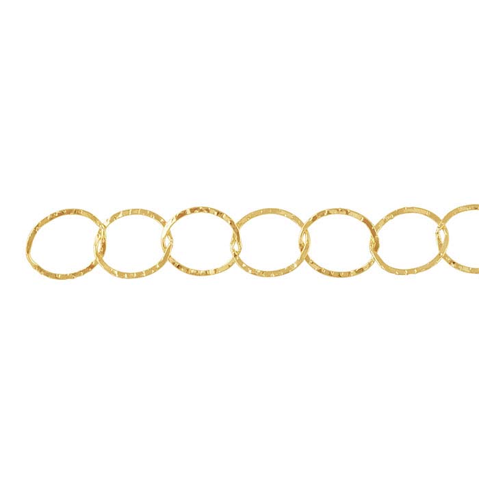 14/20 Yellow Gold-Filled Patterned Flat Oval Cable Chains
