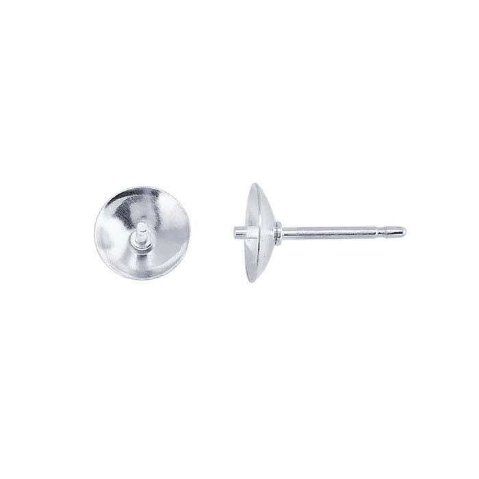 Sterling Silver 6mm Pearl Post Earring Mounting