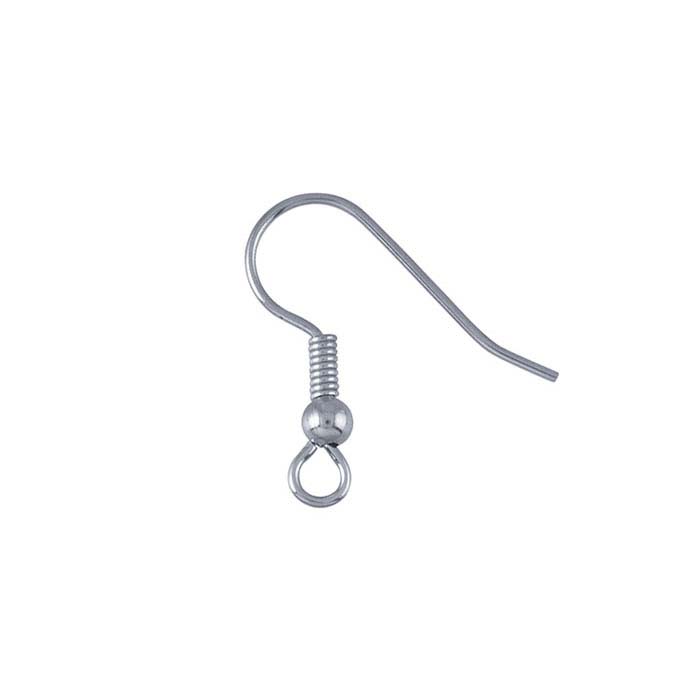 Surgical Steel Ear Wire with Loop, Bead and Coil