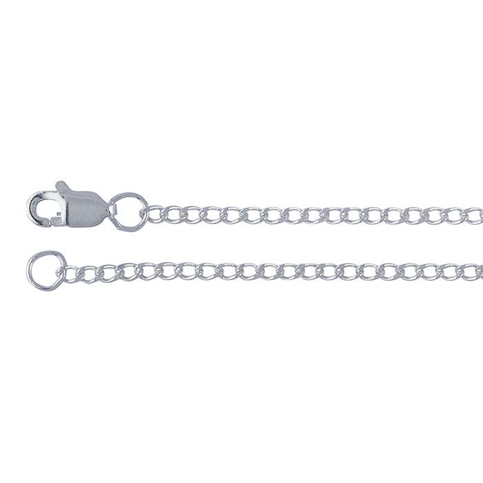 Sterling Silver 1.8mm Diamond-Cut Curb Chains