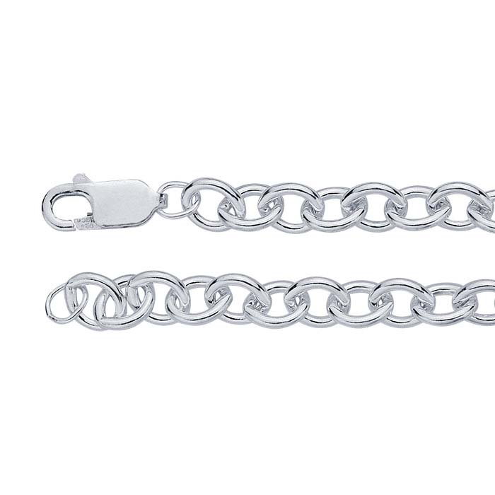 Sterling Silver Oval Cable Chain Bracelets