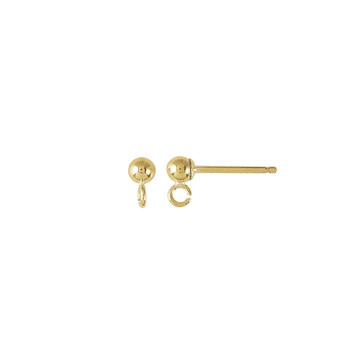 14/20 Yellow Gold-Filled Ball Post Earring with Open Ring