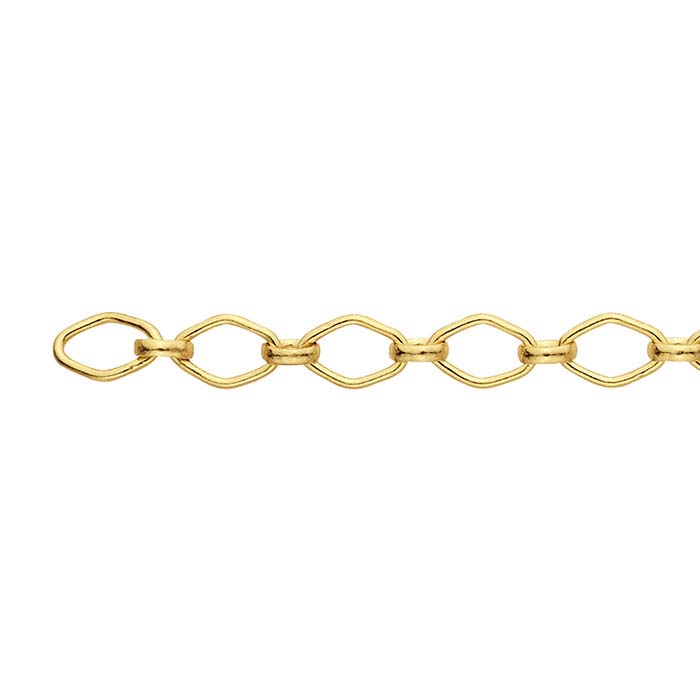 14/20 Yellow Gold-Filled 3.6mm Long & Short Chain, By the Foot