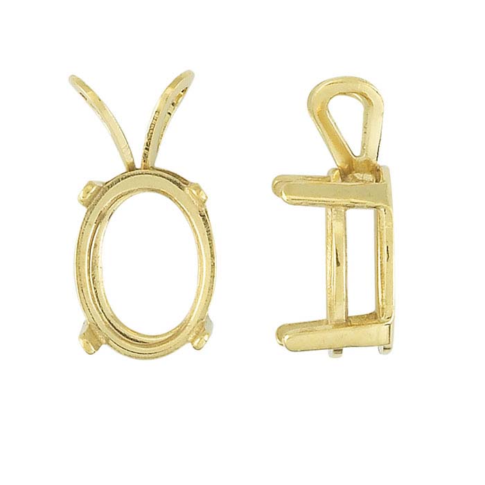 14/20 Yellow Gold-Filled Oval Basket Pendant Mountings