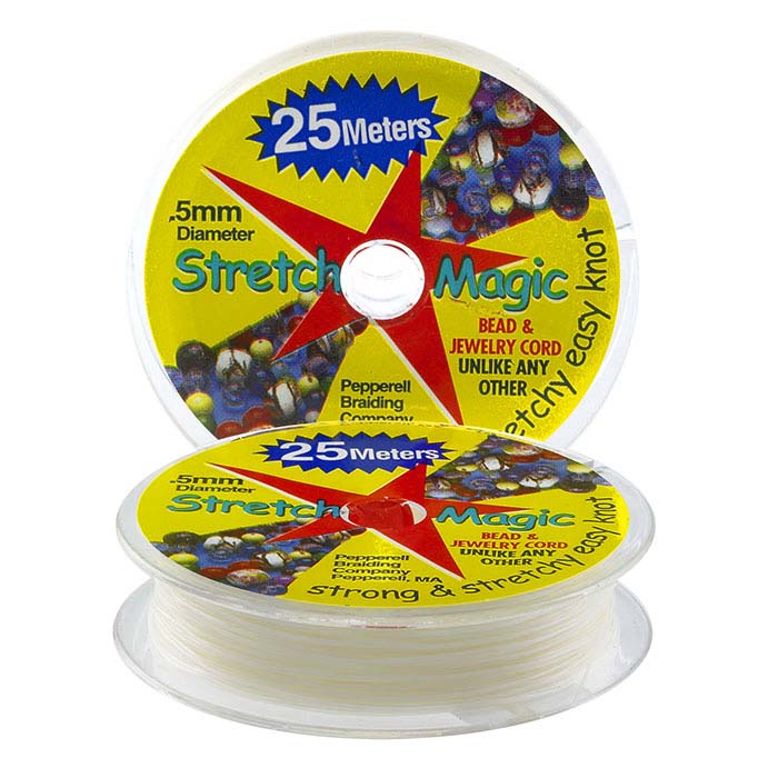 Stretch Magic White .020" Jewelry Cord, 25 Meters