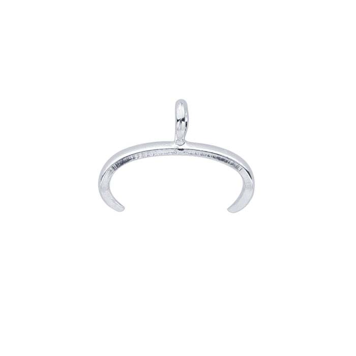 Base Metal Silver-Plated Pinch Pendant Bail
