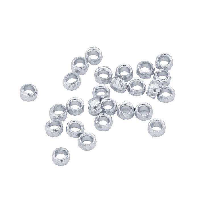 Brass White-Finish 2.3mm Round Crimp Bead