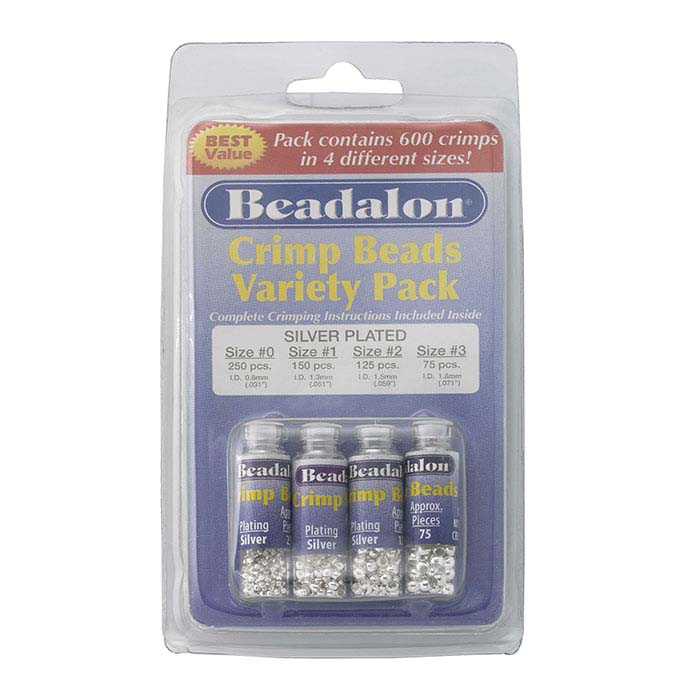 Beadalon® Silver-Plated Round Crimp Bead Assortment, Sizes 0-3