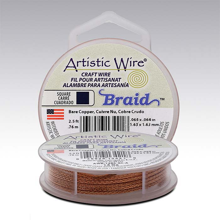 Artistic Wire® Copper 14-Ga. Square Braid, 2-1/2-ft. Spool