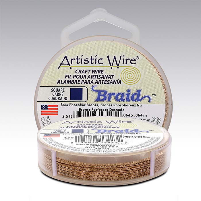 Artistic Wire® Bronze 14-Ga. Square Braid, 2-1/2-ft. Spool
