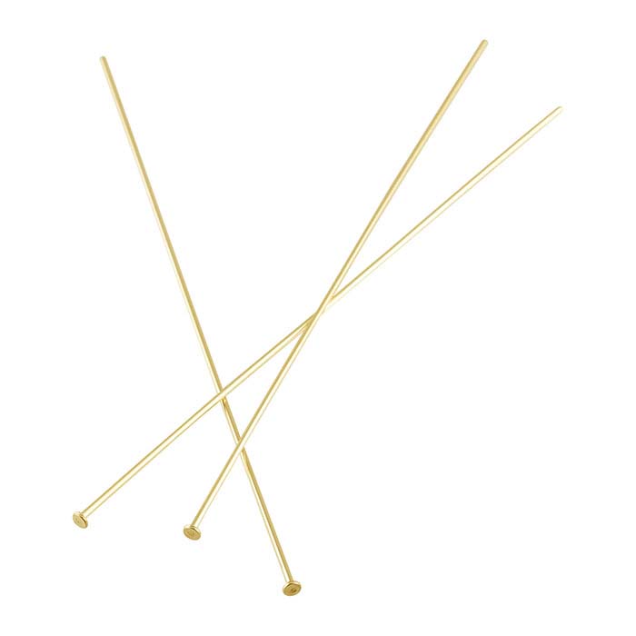 14/20 Yellow Gold-Filled 2" 1.3mm Flat Head Pin, 1/2-Hard