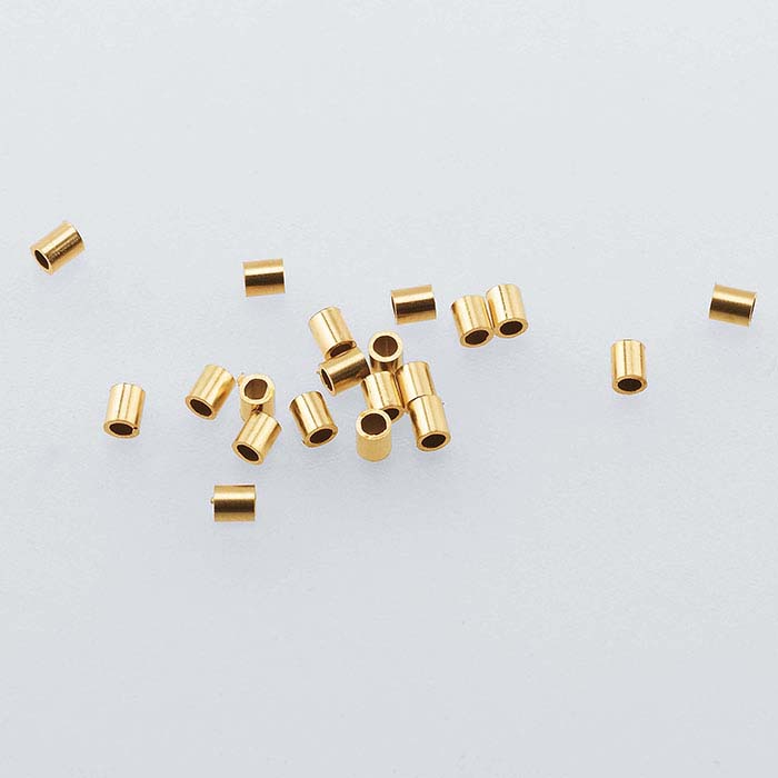 14/20 Yellow Gold-Filled Tube Crimp Beads