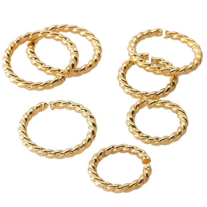 14/20 Yellow Gold-Filled Round Twist-Wire Jump Rings