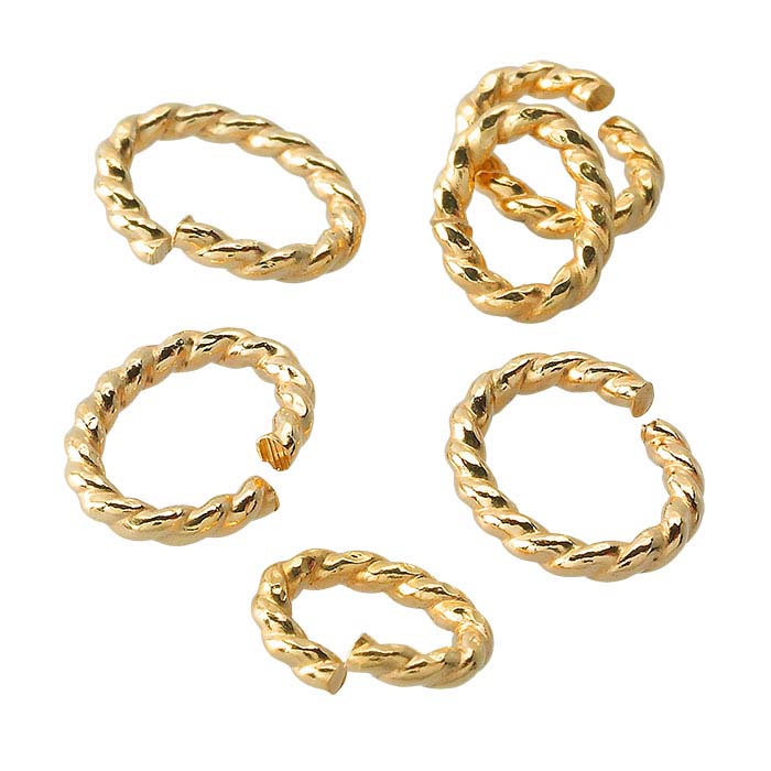 14/20 Yellow Gold-Filled Oval Twist-Wire Jump Rings