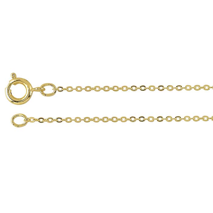 Brass Yellow Gold-Plated 1.2mm Flat Cable Chains