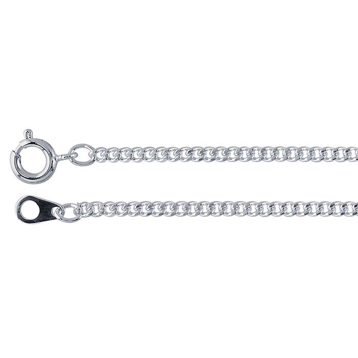 Stainless Steel Silver-Plated 2mm Diamond-Cut Curb Chain