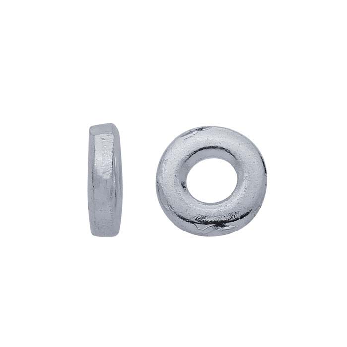 Brass Silver-Plated 4 x 1mm Bead