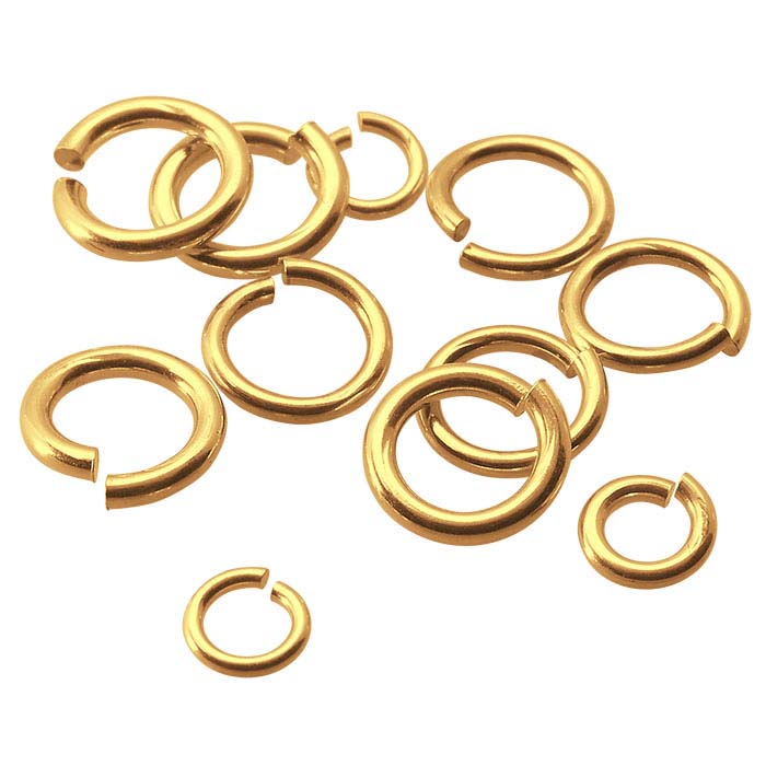 21018 Coffee Gold Plated Brass Open Jump Rings 4mm 20ga