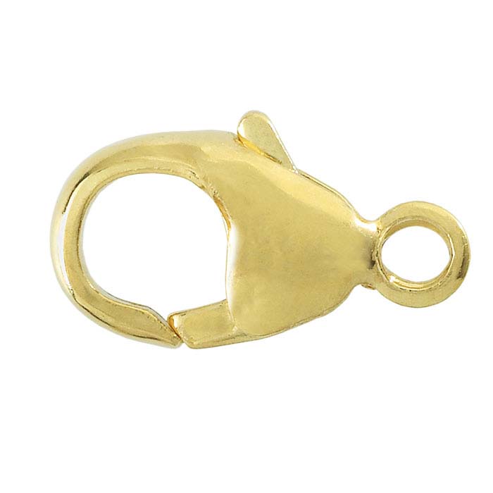 14K Yellow Gold Teardrop Lobster Clasps with Closed Ring