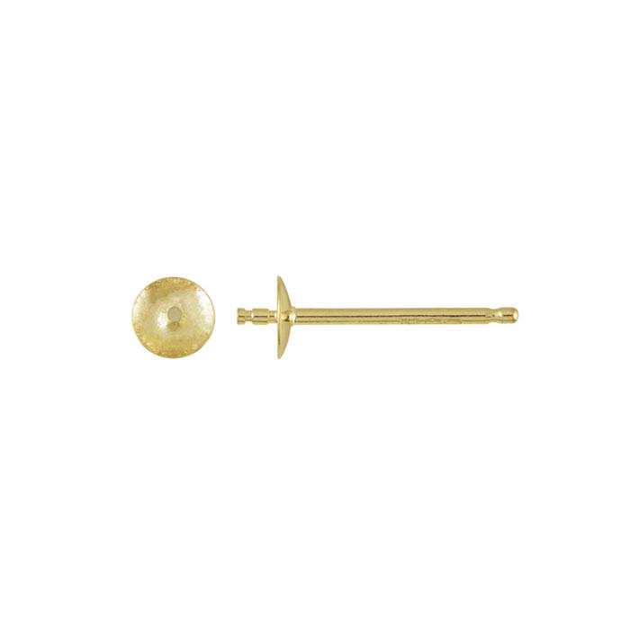 14k Yellow Gold Pearl Post Earring Mountings