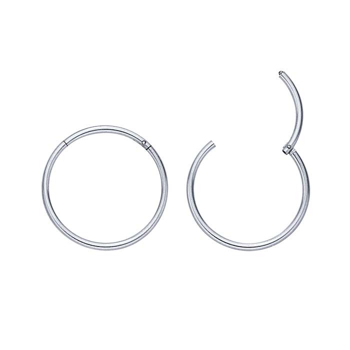Stainless Steel Hinged 1mm Endless Hoop Earrings