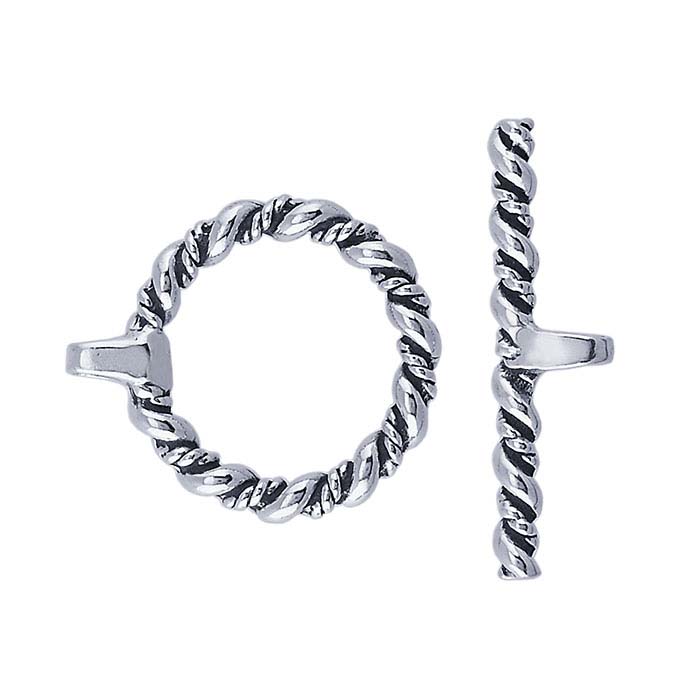 2 Sterling Silver Twisted Toggle Clasps Necklace Bracelet Jewelry Making 
