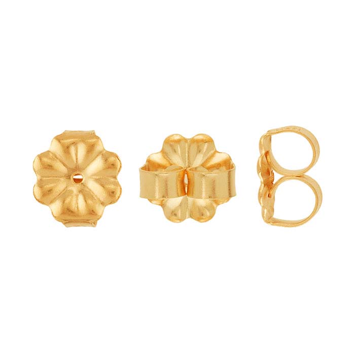 18K Yellow Gold 7mm Medium-Weight Friction Ear Nut
