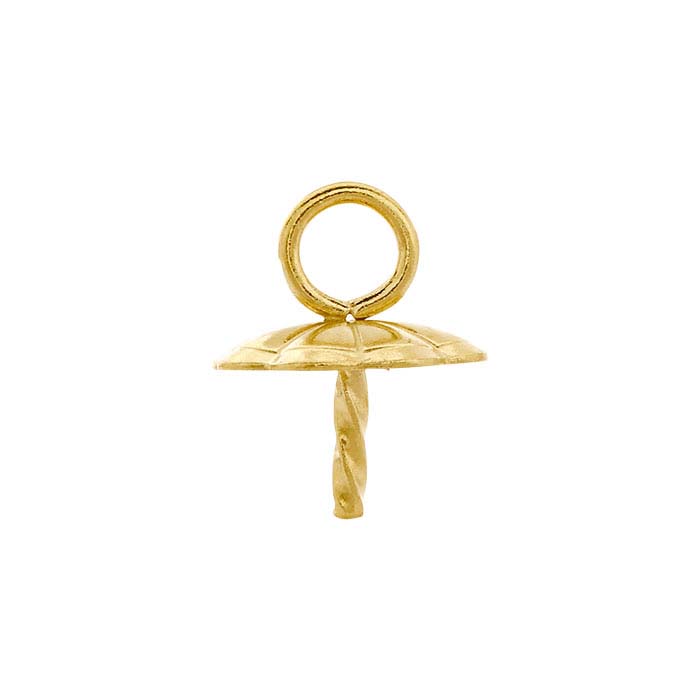 14K 18K Gold-Platinum-Silver Pendant Click in Bail Hinge Pearl Bead Enhancer
