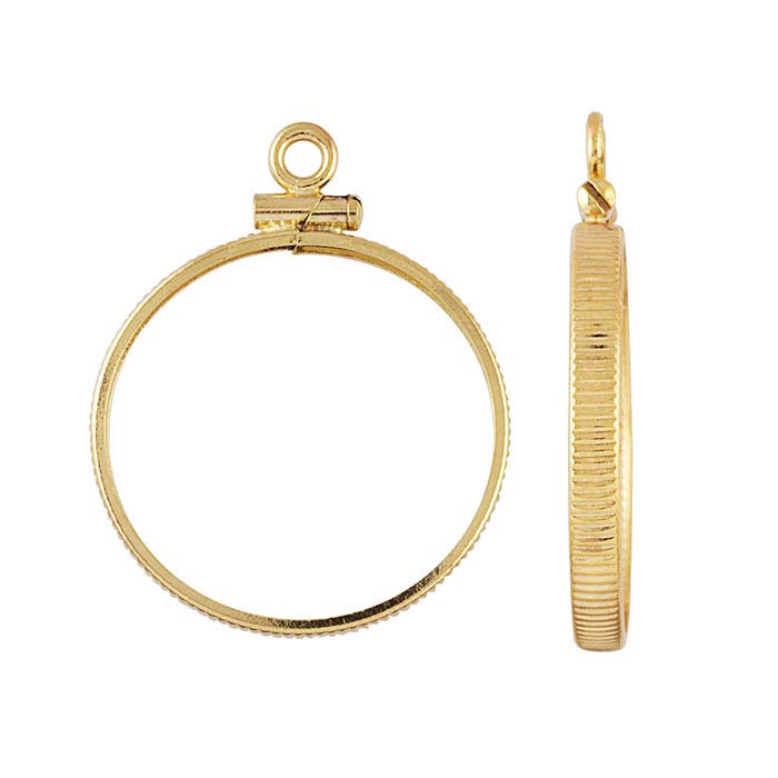 14k Yellow Gold Coin Edged Panda Pendant Mounting