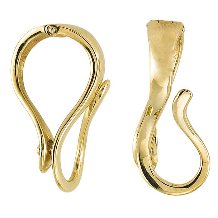 14K Yellow Gold Hinged Necklace Enhancer with Interchangeable Hook