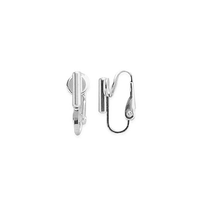 Brass White-Finish Barrel Post Converter Clip Earring
