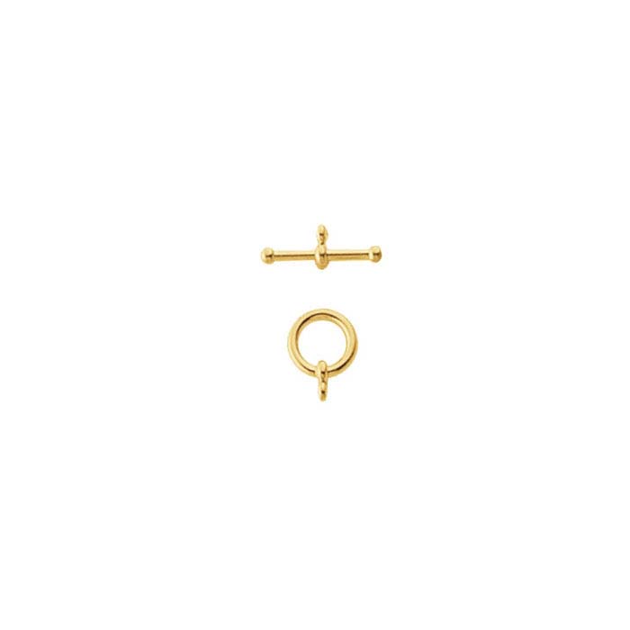 14K Yellow Gold Ball-End Toggle Clasp