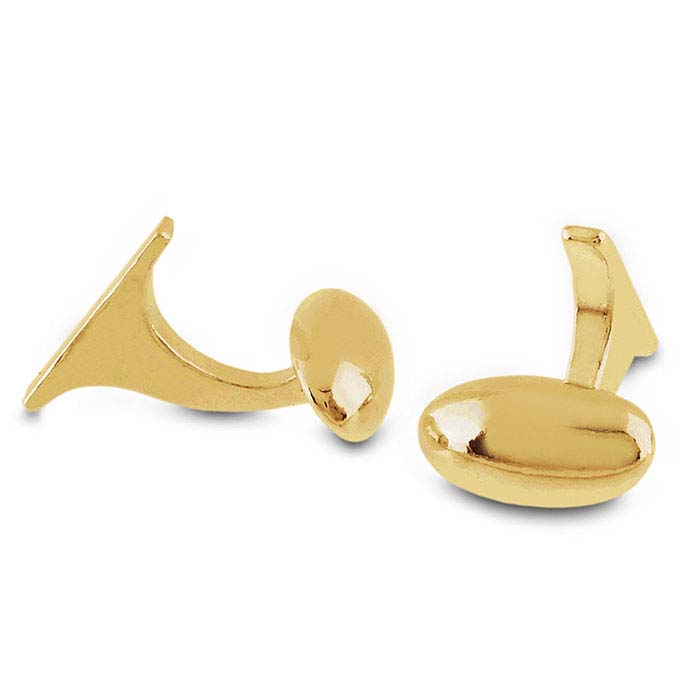 14K Yellow Gold One-Piece Cuff Link Back