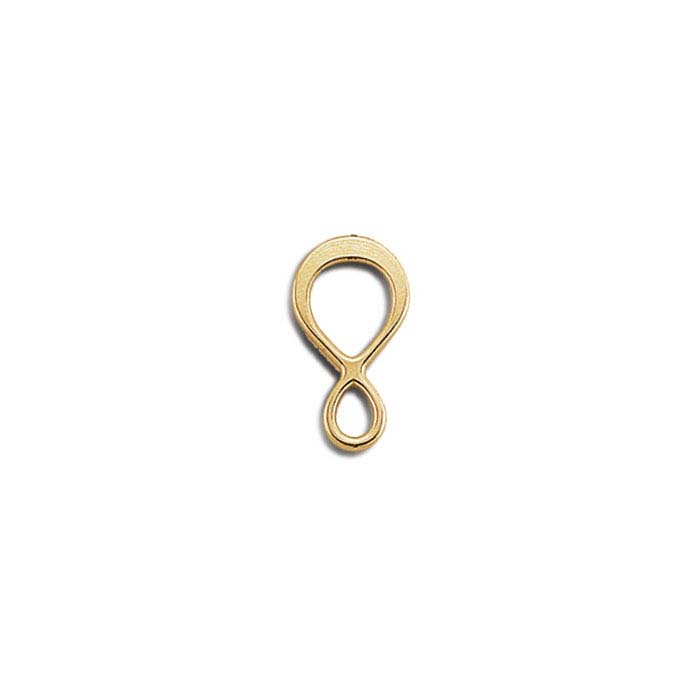 14K Yellow Gold Flattened Eye Clasp Component