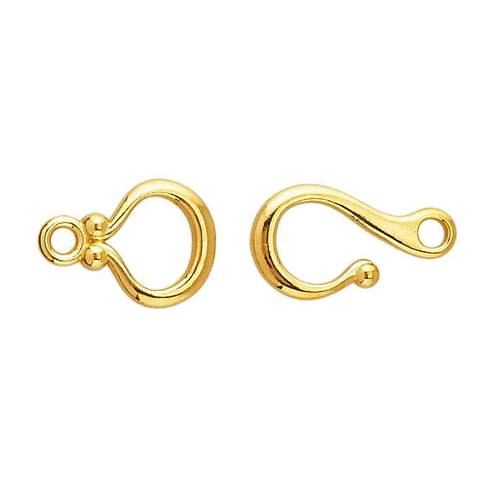 14K Yellow Gold Ball-End Hook & Eye Clasps