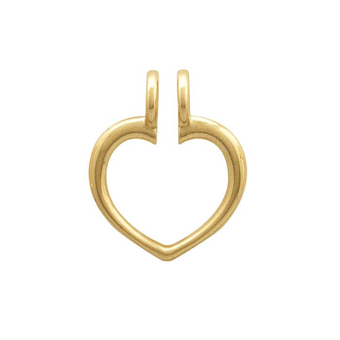 14K Yellow Gold Heart Ring Keeper Pendant