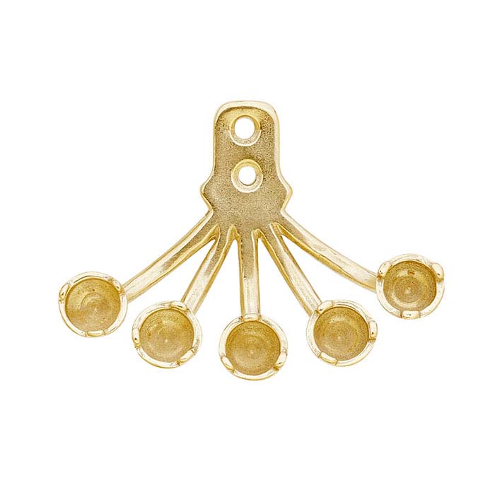 14K Yellow Gold 3-Prong Earring Jacket Mounting