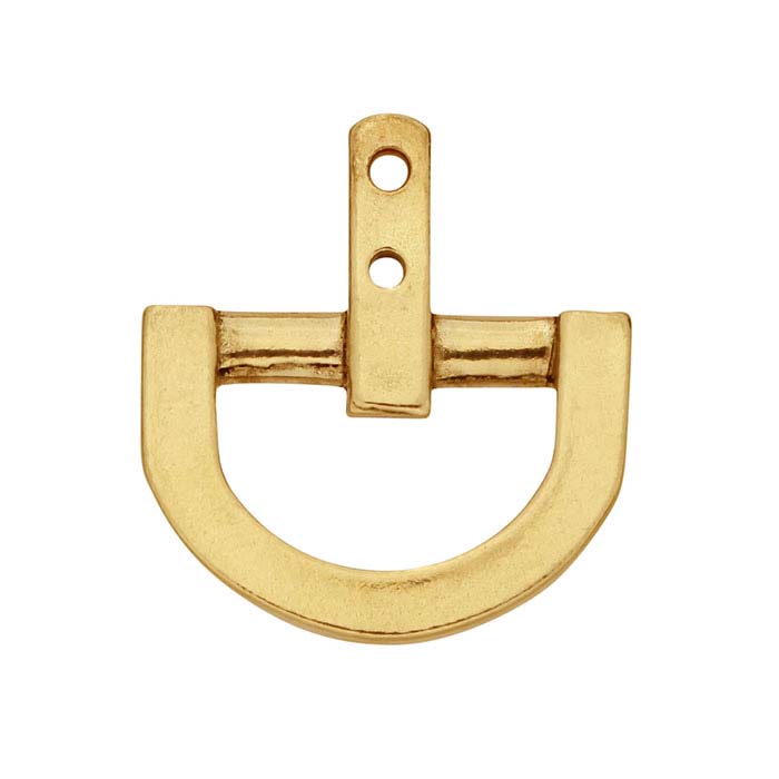 14K Yellow Gold Open U-Shape Earring Jacket