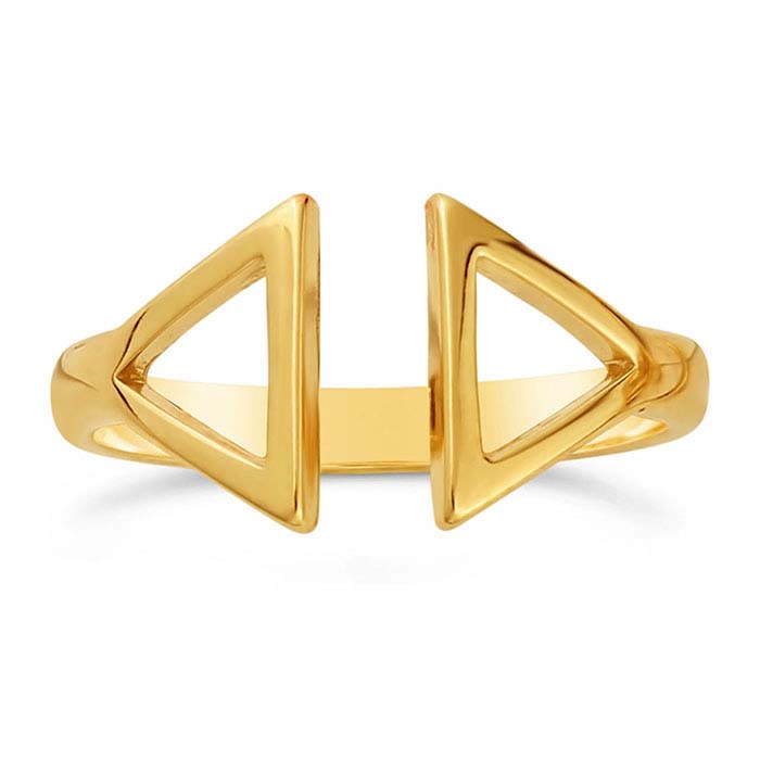 14K Yellow Gold Open-Triangle Ring Shank
