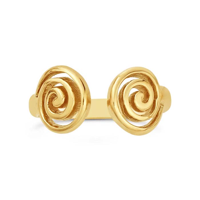 14K Yellow Gold Open Spiral Ring Shank