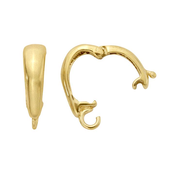 14K Yellow Gold Hinged Necklace Enhancers with Open Ring