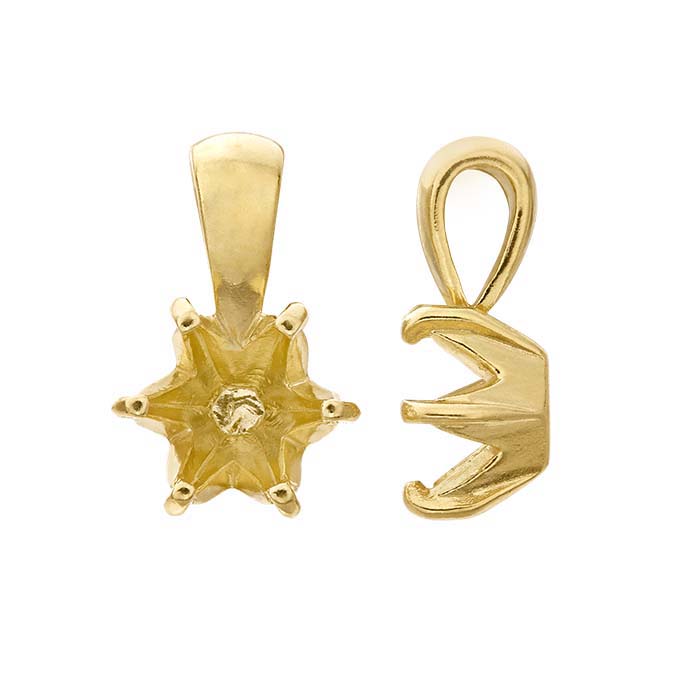 14K Yellow Gold 8mm Hexagon ReadySet™ Pendant Mounting