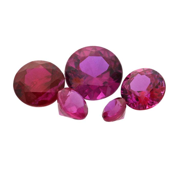 Ruby Round Faceted Stones, AAA-Grade