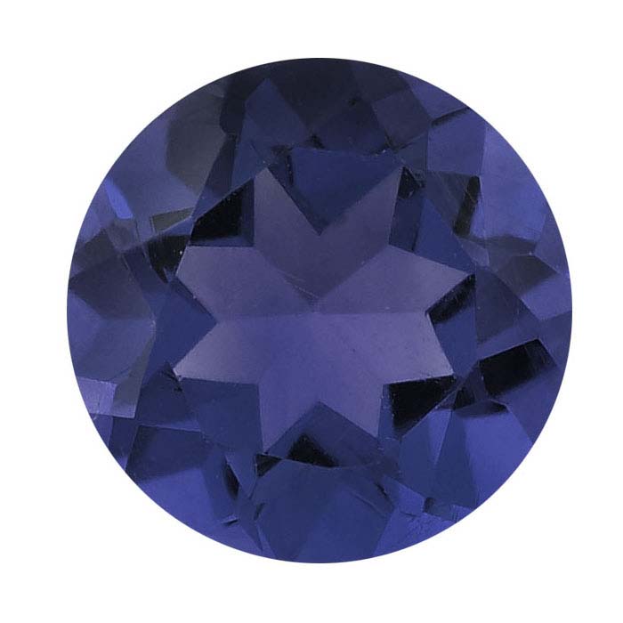 Iolite Round Faceted Stones, AA-Grade