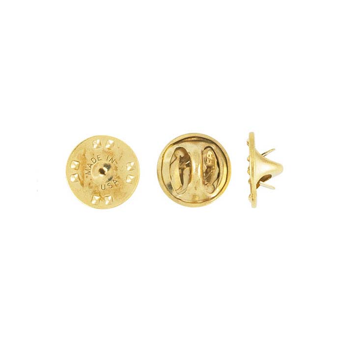 Base Metal Yellow Gold-Plated Tie Tac Clutch